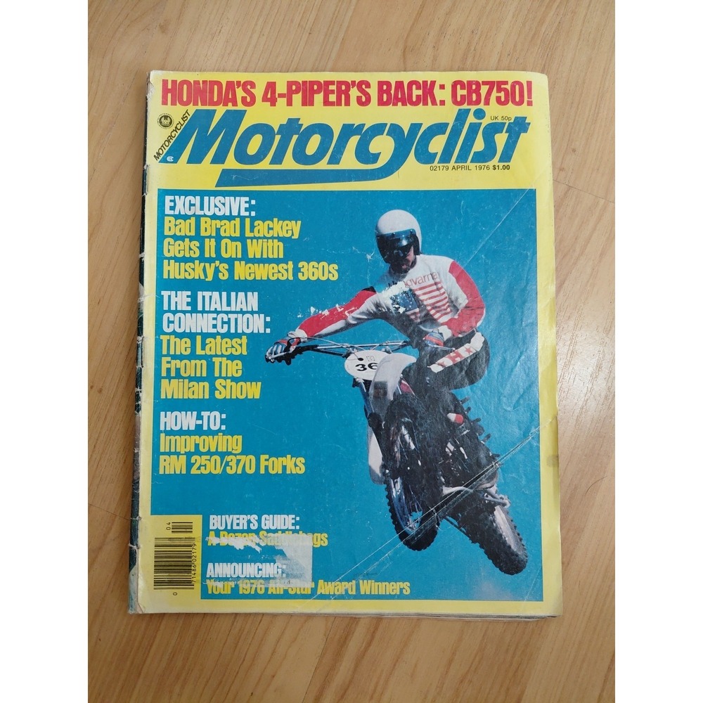 April 1976 Motorcyclist Magazine‎ Brad Lackey Husqvarna 360
